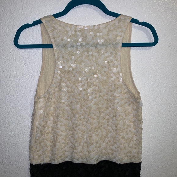 J. Crew Top sequin black & white - Picture 2 of 3
